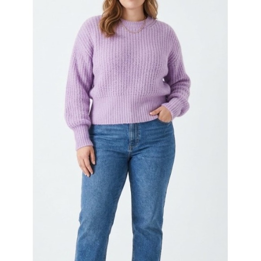 Zara Sweater XL Lilac Purple Alpaca Wool Blend Chunky Pullover